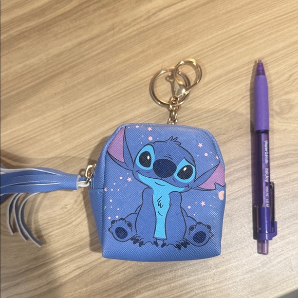 Disney Stitch Blue Keychain Pouch with Tassel - Picture 2 of 4